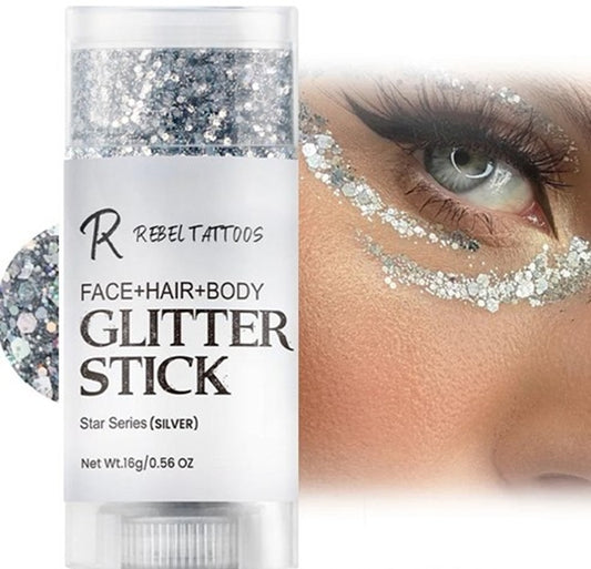 Glitter stick "Rebel Tattoos Silver"