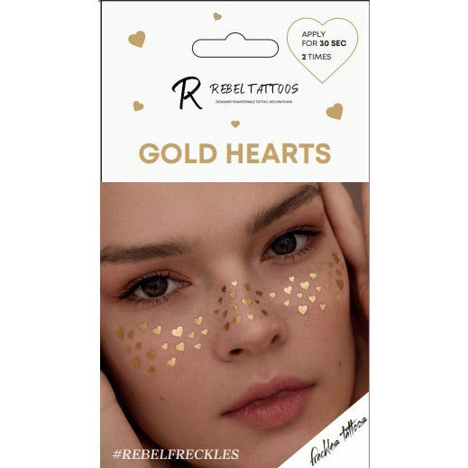 Tattoos freckles "GOLD HEARTS"